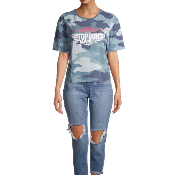 Maverick TOP GUN Blue Camouflage T Shirt - Picture 3 of 8